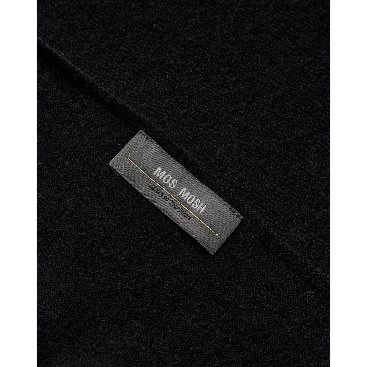 Mos Mosh, MMEnata Cashmere Knit Scarf, Black-Mos Mosh-Minlillebutik.dk