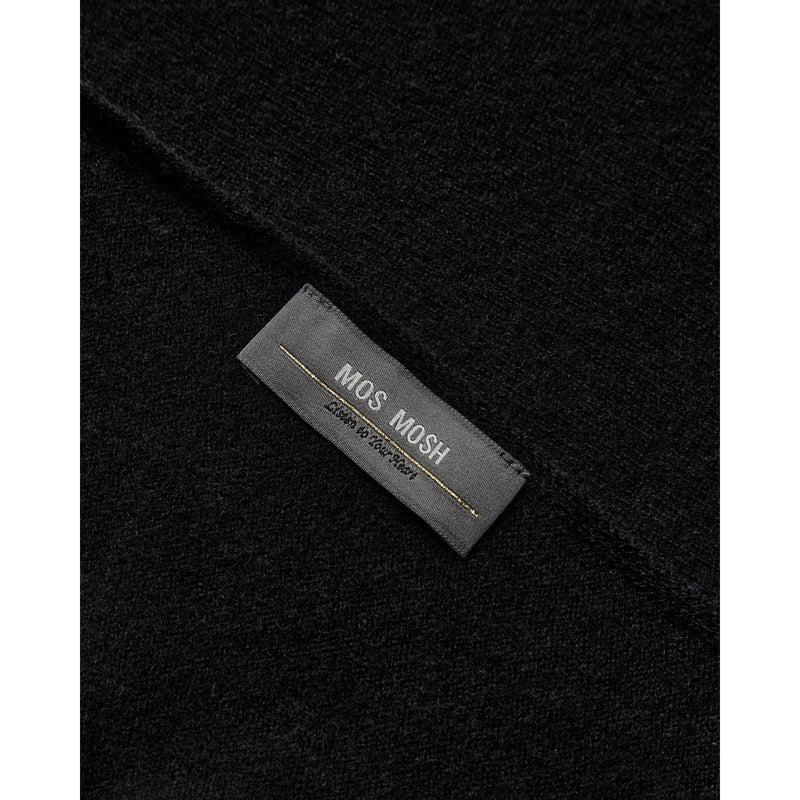 Mos Mosh, MMEnata Cashmere Knit Scarf, Black-Mos Mosh-Minlillebutik.dk