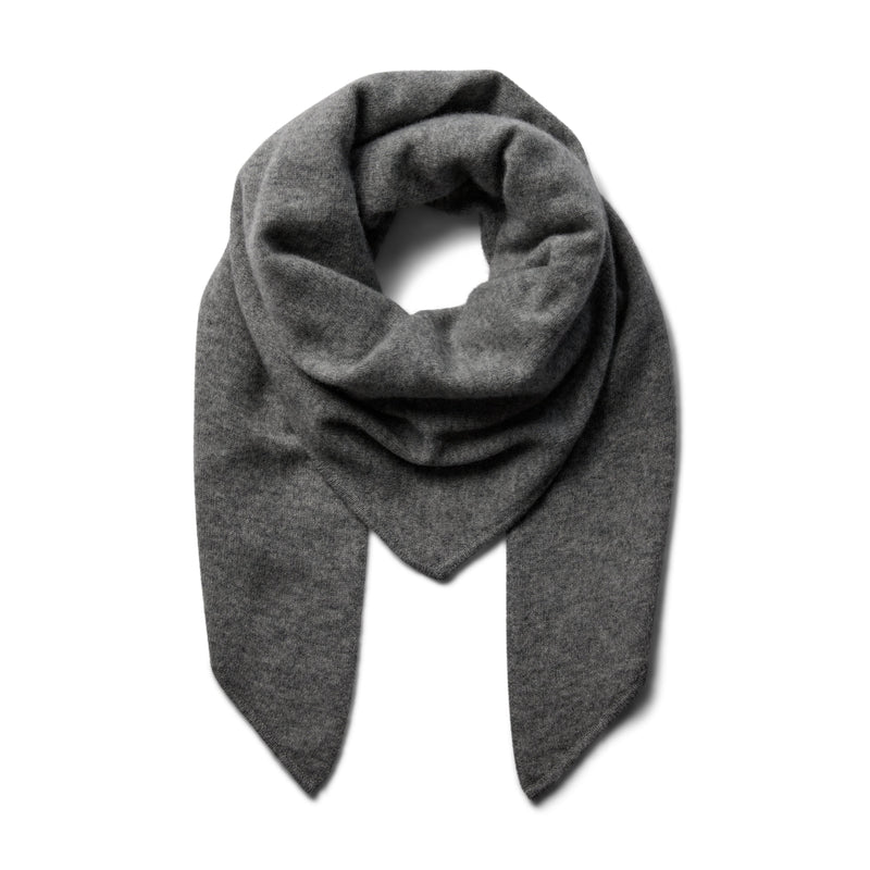 Mos Mosh, MMEnata Cashmere Knit Scarf, Grey Melange-Mos Mosh-Minlillebutik.dk