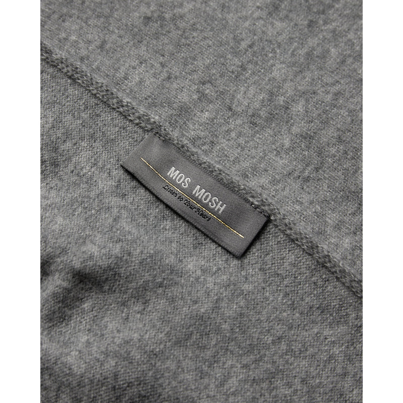 Mos Mosh, MMEnata Cashmere Knit Scarf, Grey Melange-Mos Mosh-Minlillebutik.dk