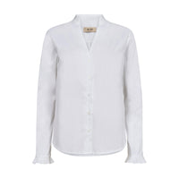 Mos Mosh, MMHassie Pleat Shirt, White-Mos Mosh-Minlillebutik.dk