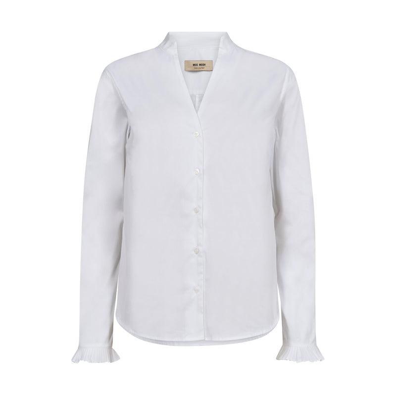 Mos Mosh, MMHassie Pleat Shirt, White-Mos Mosh-Minlillebutik.dk