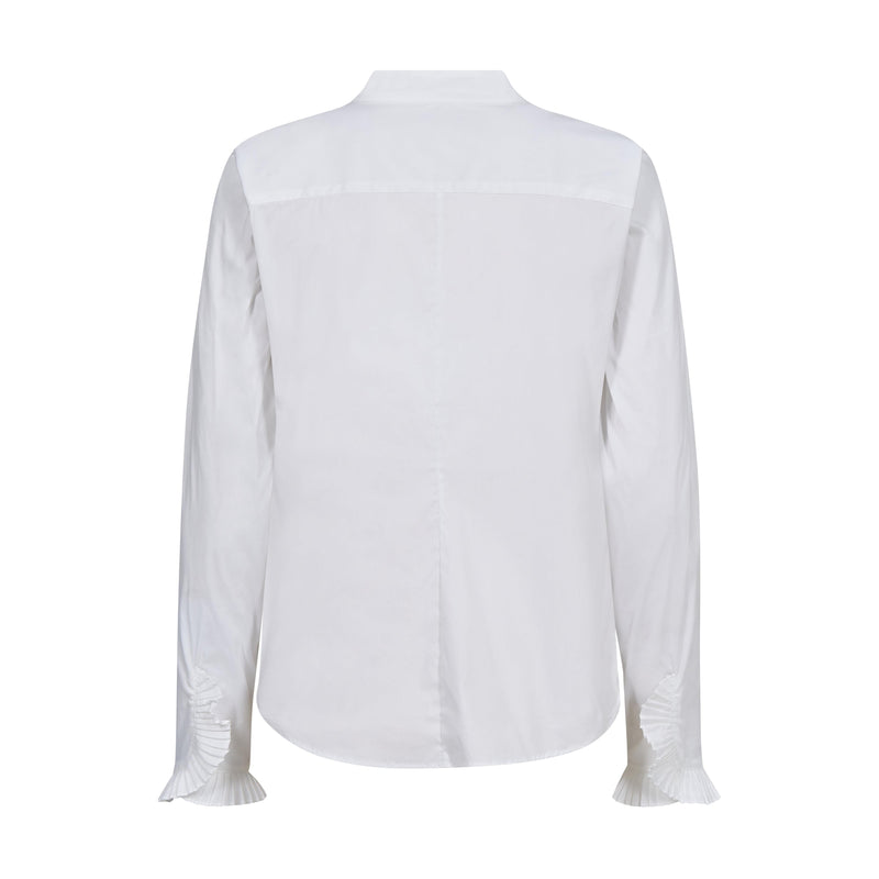 Mos Mosh, MMHassie Pleat Shirt, White-Mos Mosh-Minlillebutik.dk