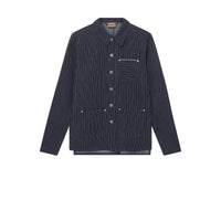 Mos Mosh Gallery, MMGMapham Stripe Denim Jacket, Dark Blue-Mos Mosh Gallery-Minlillebutik.dk