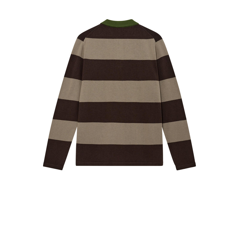 Mos Mosh Gallery, MMGRoyal Preppy LS Polo Knit, Chocolate Brown-Mos Mosh Gallery-Minlillebutik.dk