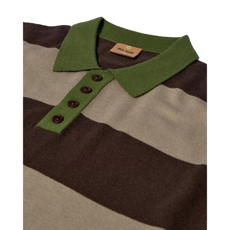 Mos Mosh Gallery, MMGRoyal Preppy LS Polo Knit, Chocolate Brown-Mos Mosh Gallery-Minlillebutik.dk