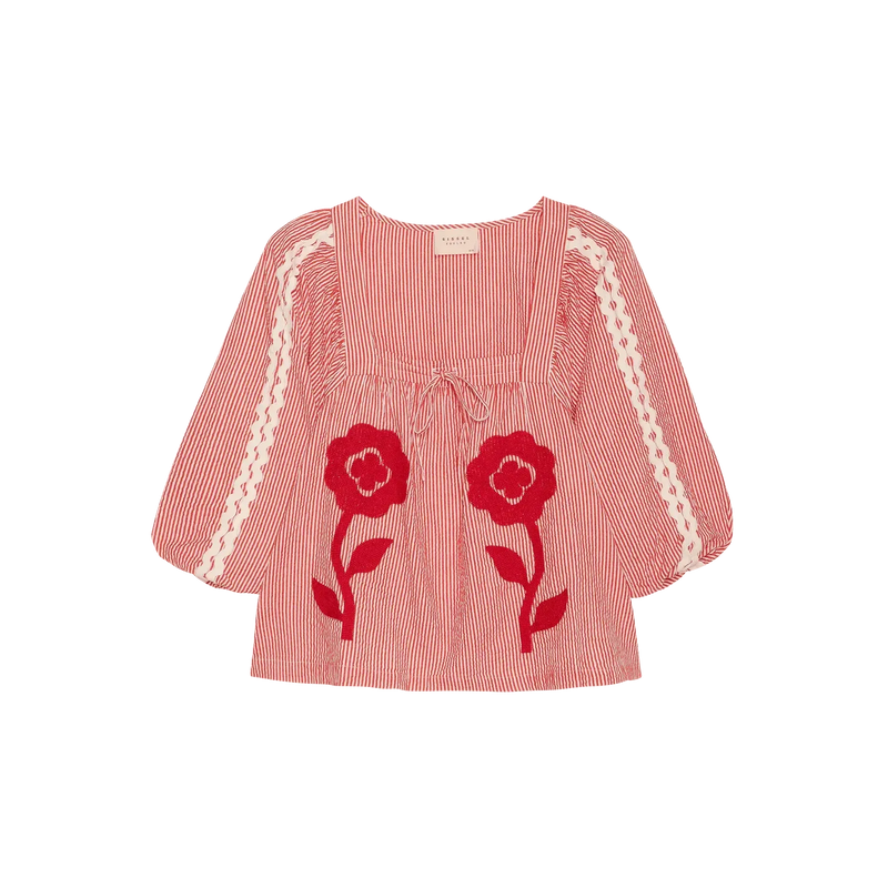 Sissel Edelbo, Abelone Top, Red Flower-Sissel Edelbo-Minlillebutik.dk