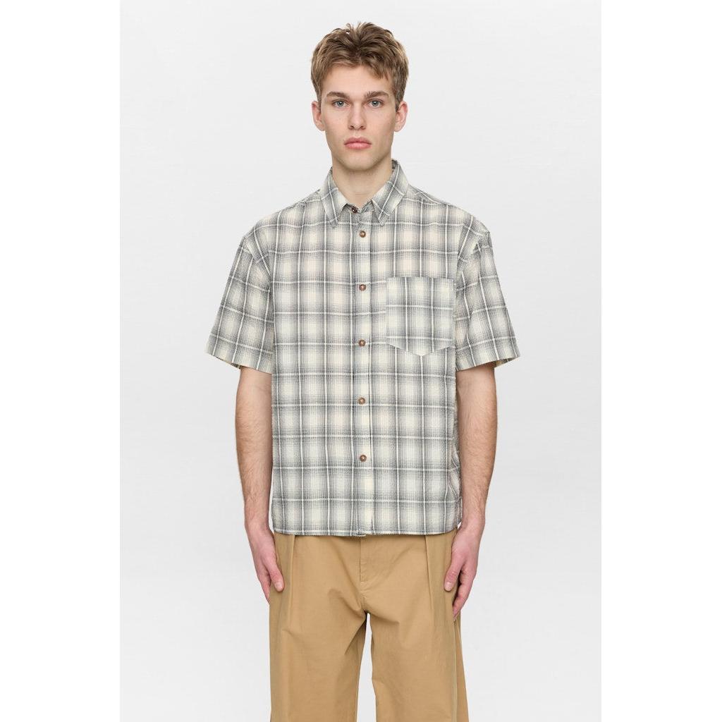 Anerkjendt, Otto Seersucker Check SS Shirt, Tofu-Anerkjendt-Minlillebutik.dk