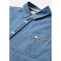 Anerkjendt, Theshirt Chambray SS Shirt, Medium blue denim-Anerkjendt-Minlillebutik.dk