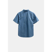 Anerkjendt, Theshirt Chambray SS Shirt, Medium blue denim-Anerkjendt-Minlillebutik.dk