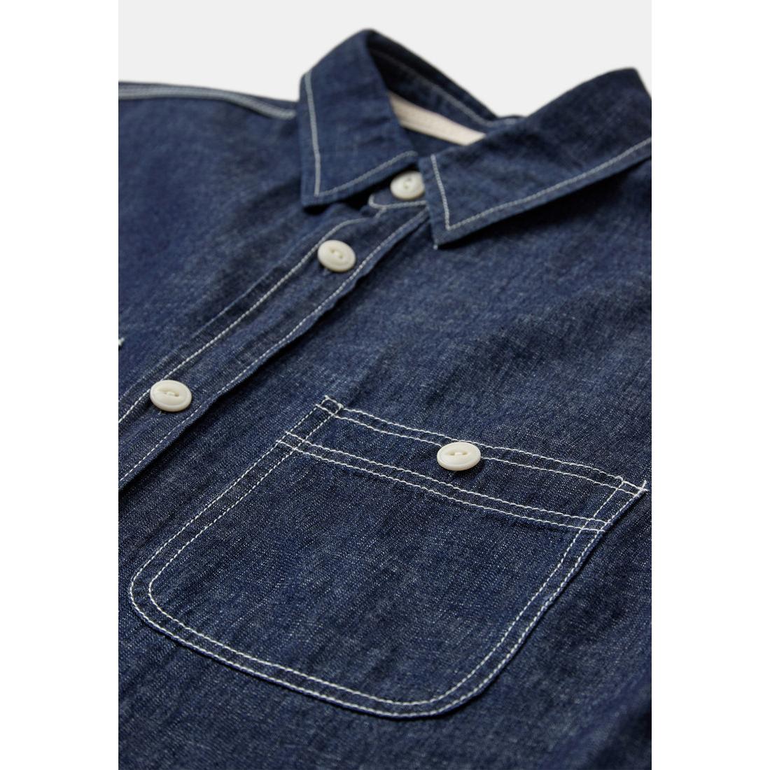 Anerkjendt, Theshirt Chambray SS Shirt, Sky Captain-Anerkjendt-Minlillebutik.dk