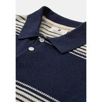 Anerkjendt, Seb Stripe Polo SS Knit, Sky Captain