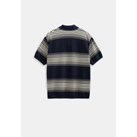 Anerkjendt, Seb Stripe Polo SS Knit, Sky Captain