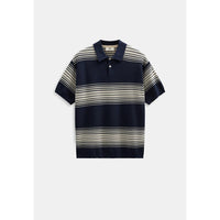 Anerkjendt, Seb Stripe Polo SS Knit, Sky Captain