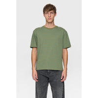 Anerkjendt, Villads Stripe S/S Tee, loden green-Anerkjendt-Minlillebutik.dk