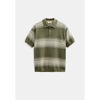 Anerkjendt, Seb Stripe Polo SS Knit, Loden Green-Anerkjendt-Minlillebutik.dk