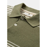 Anerkjendt, Seb Stripe Polo SS Knit, Loden Green-Anerkjendt-Minlillebutik.dk