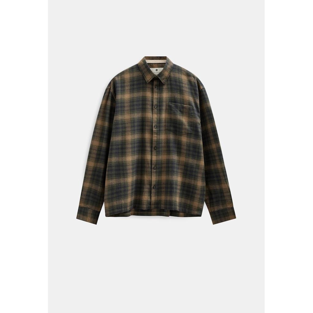Anerkjendt, Otto Flannel Check LS Shirt, Forest Night