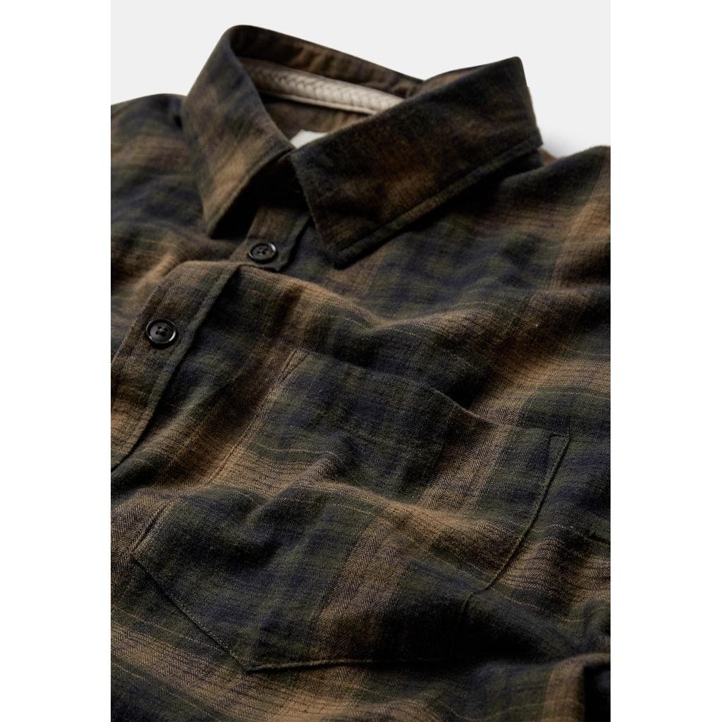 Anerkjendt, Otto Flannel Check LS Shirt, Forest Night