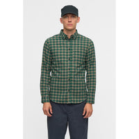 Anerkjendt, AKLeif Check LS Shirt, Hunter Green