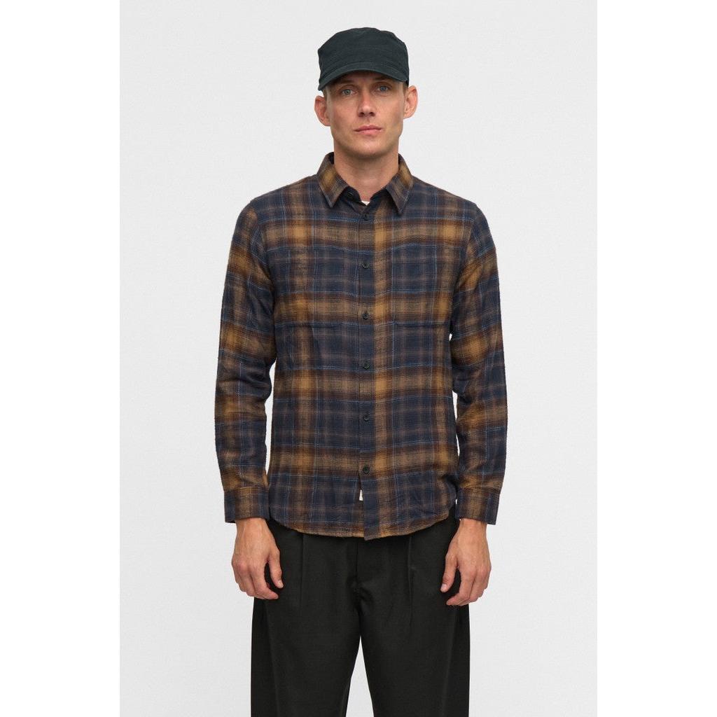 Anerkjendt, AKLeif Flannel Check LS Shirt, Estate Blue-Anerkjendt-Minlillebutik.dk