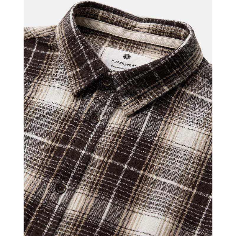 Anerkjendt, Leif Flannel Check Shirt, Chocolate brown