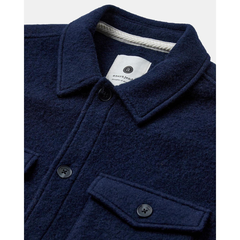 Anerkjendt, AKOscar Boiled Wool Overshirt, Sky Captain-Anerkjendt-Minlillebutik.dk