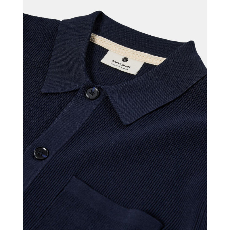 Anerkjendt, AKSvend Needle Rib Knit Cardigan, Sky Captain-Anerkjendt-Minlillebutik.dk