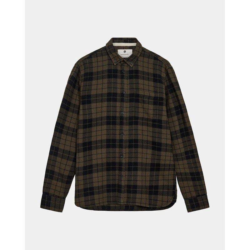 Anerkjendt, AKLeif Twill Check Shirt, Forest Night-Anerkjendt-Minlillebutik.dk