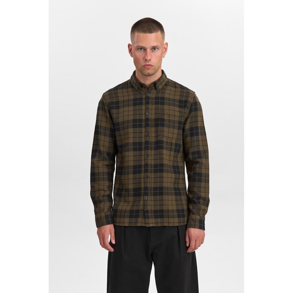 Anerkjendt, AKLeif Twill Check Shirt, Forest Night-Anerkjendt-Minlillebutik.dk