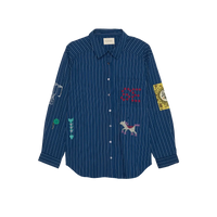 Sissel Edelbo, Brenna Shirt, Leftover Fabric, Navy Stripes