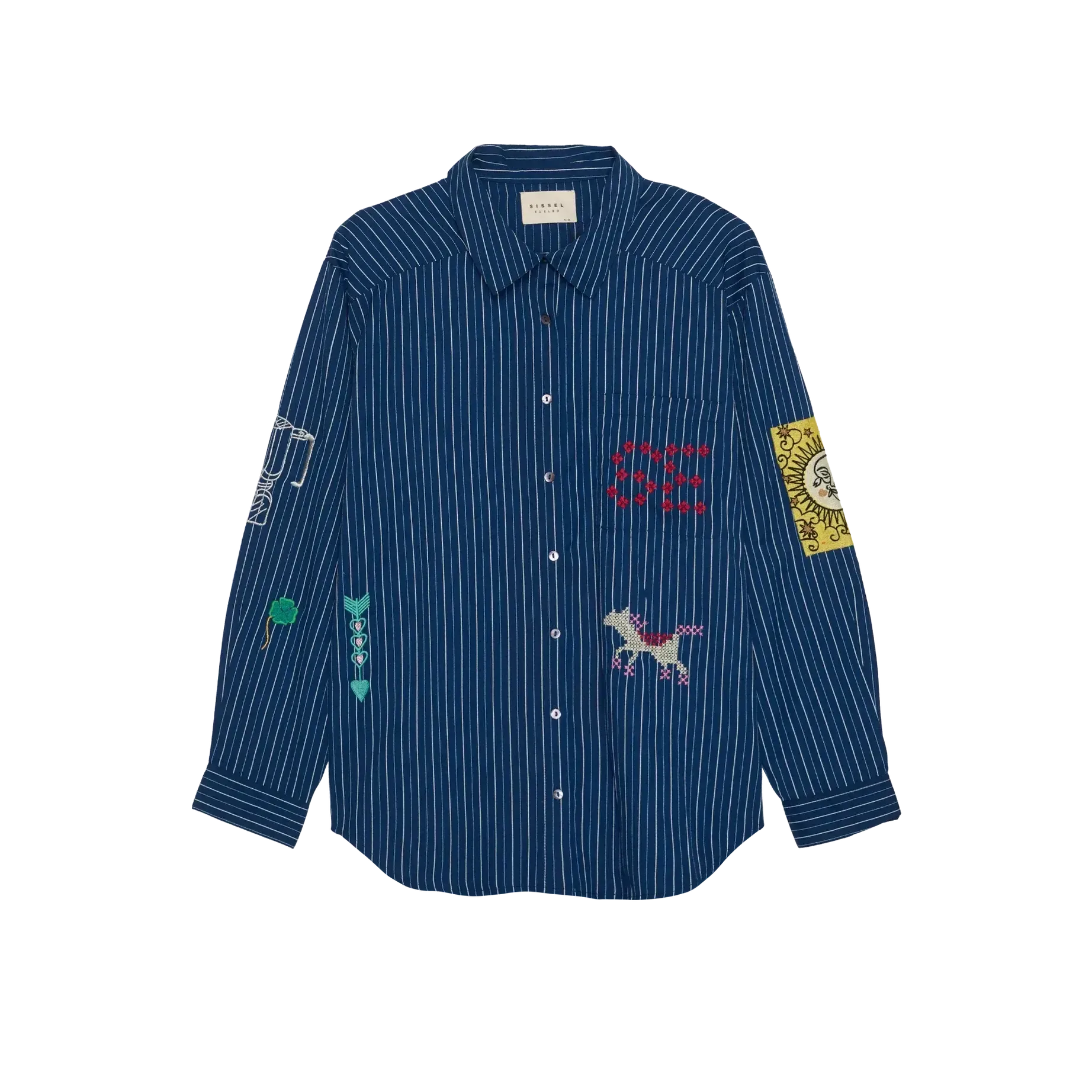 Sissel Edelbo, Brenna Shirt, Leftover Fabric, Navy Stripes