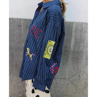 Sissel Edelbo, Brenna Shirt, Leftover Fabric, Navy Stripes