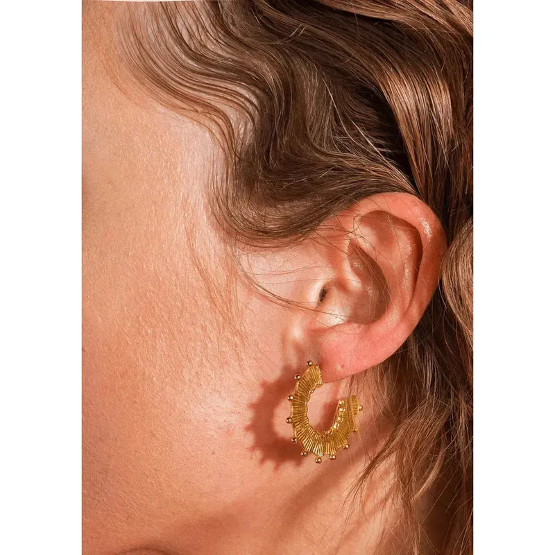 House of Vincent, Circus hoop øreringe, Lysegul Forgyldt-House of Vincent-Minlillebutik.dk