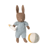 Maileg, Hare sæt, Mirco, Brun, Blå, 16-5034-00-Maileg-Minlillebutik.dk