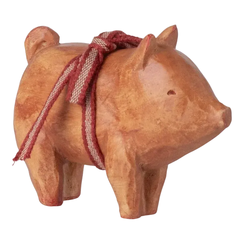 Maileg Jul, Gris med bånd, Rosa, 14-5180-00-Maileg-Minlillebutik.dk