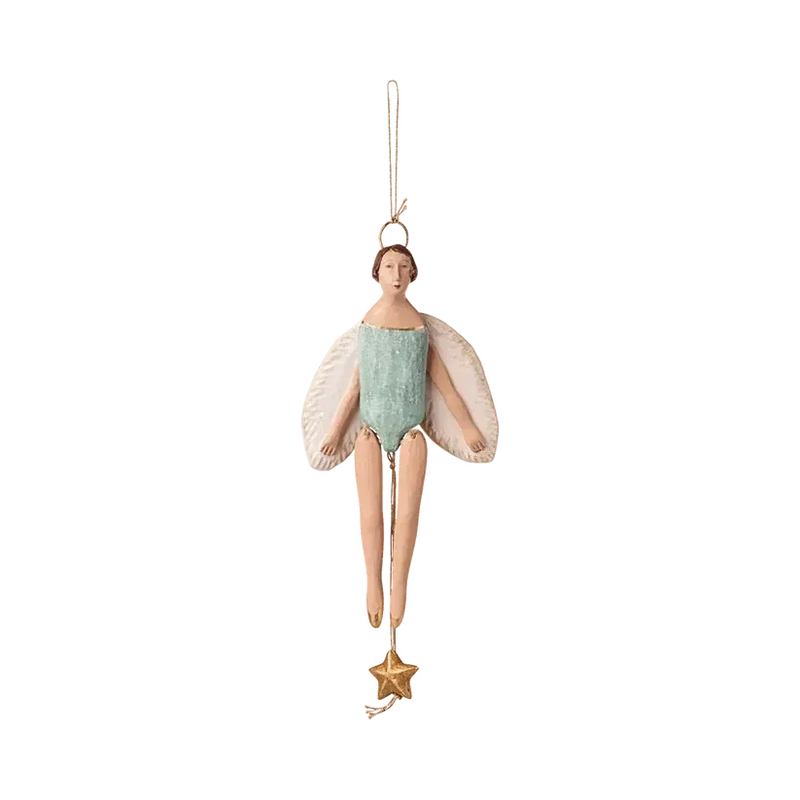 Maileg Jul, Engle sprællemand med glorie, Lille, Mint, 14-5631-00-Maileg-Minlillebutik.dk