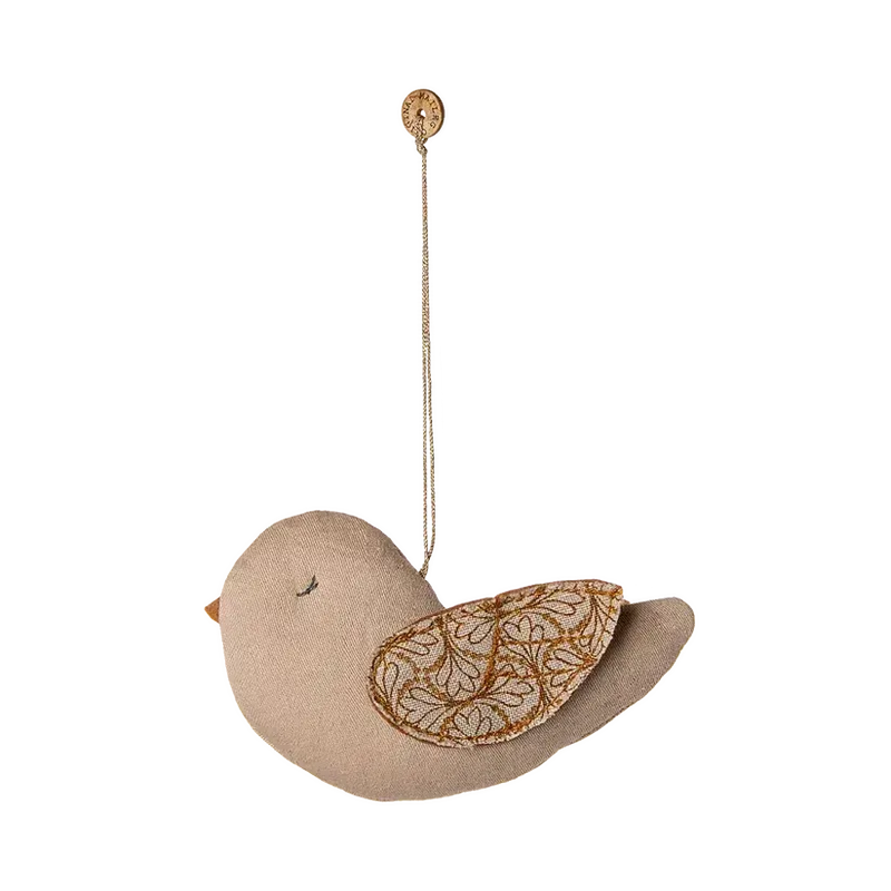 Maileg Jul, Stof ophæng, Fugl, Vinterhjerte, Sand, 14-5551-00-Maileg-Minlillebutik.dk