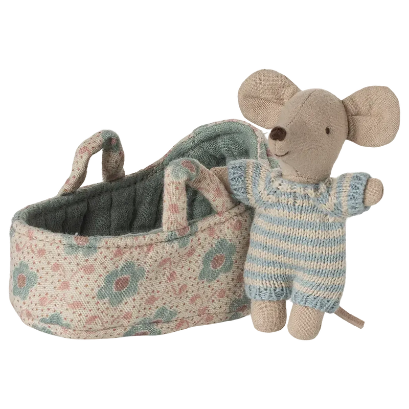 Maileg, Babymus i lift, Blå 17-5003-00-Maileg-Minlillebutik.dk