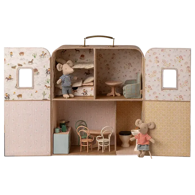 Maileg, SuitCasa, Lillesøster og lillebror mus, 11-5205-00-Maileg-Minlillebutik.dk