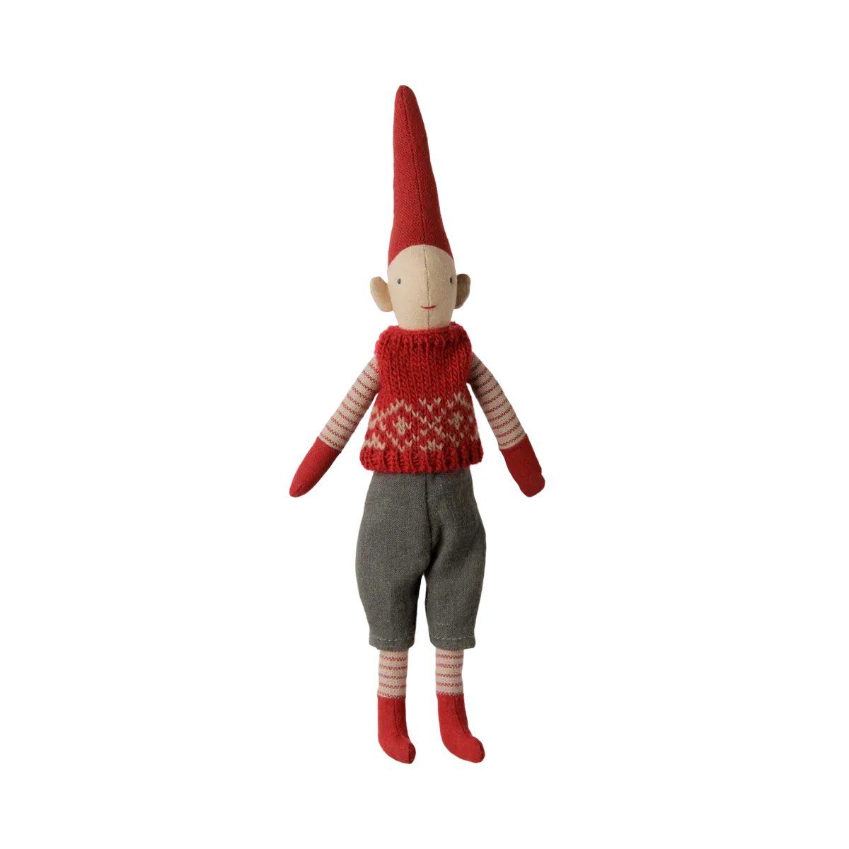 Maileg, Pixy, Str. 1 - Dreng - Rød knitted vest, 14-6415-00