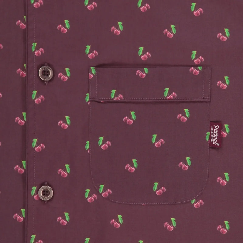 Pockies, Cherry Pyjama Shirt, Red-Pockies-Minlillebutik.dk