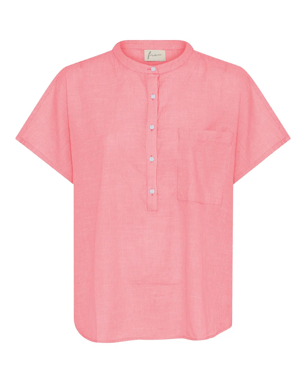 Frau, Colombo SS Top, Hot Coral Stripe, One Size