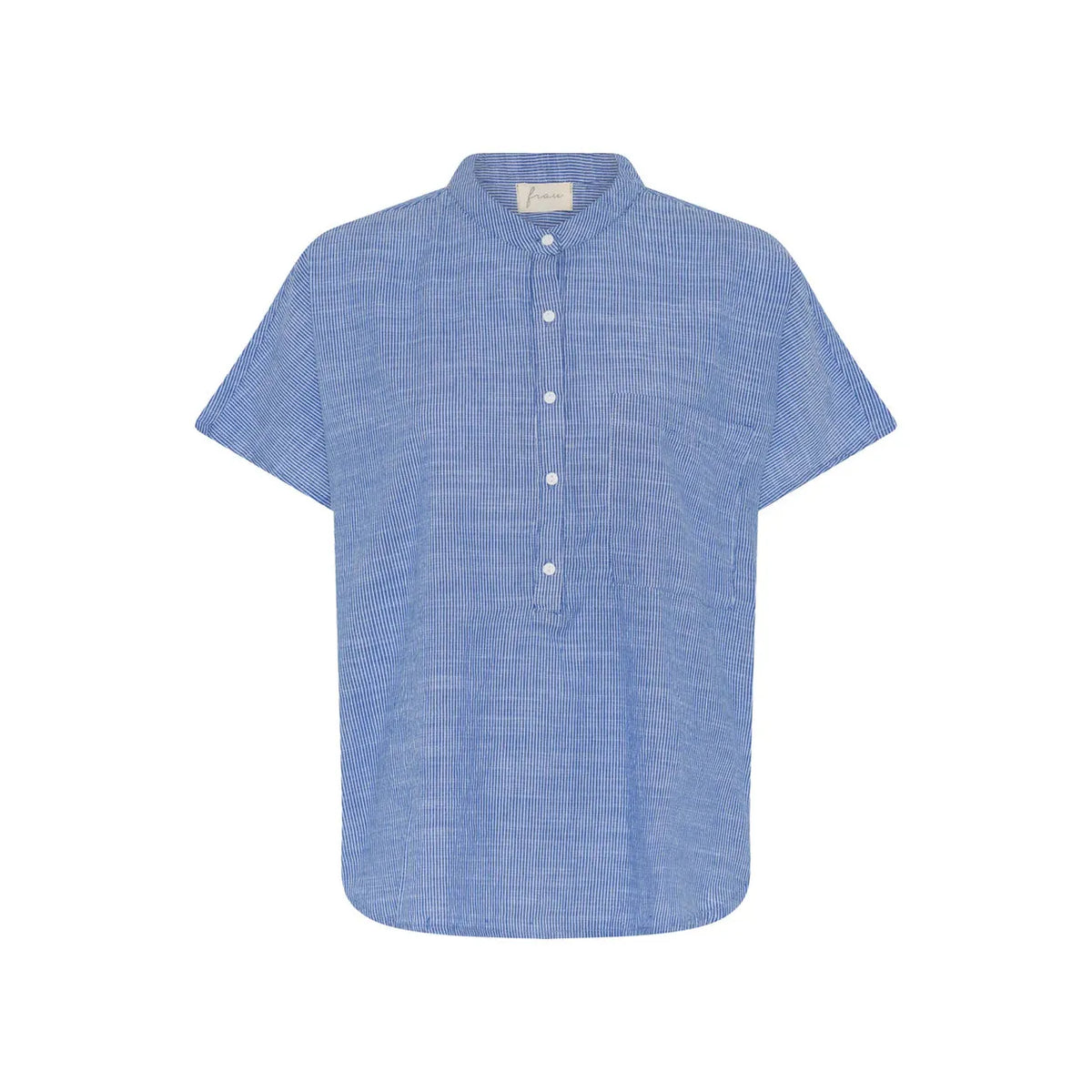 Frau, Colombo SS Top, Medium Blue Stripe, One Size-Frau-Minlillebutik.dk