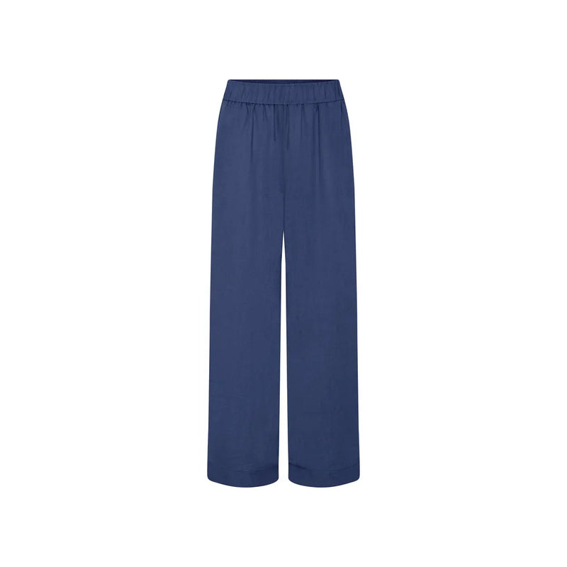 Frau, Copenhagen Linen Ankle Pant, Deep Cobolt-Frau-Minlillebutik.dk