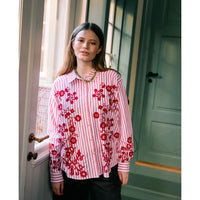Sissel Edelbo, Cora Shirt, Organic Cotton, Red Flower