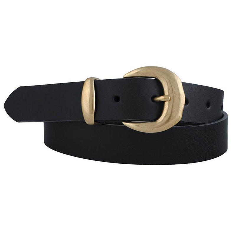 Bosswik, Damebælte i læder, art. D10229, Black-Bosswik-Minlillebutik.dk