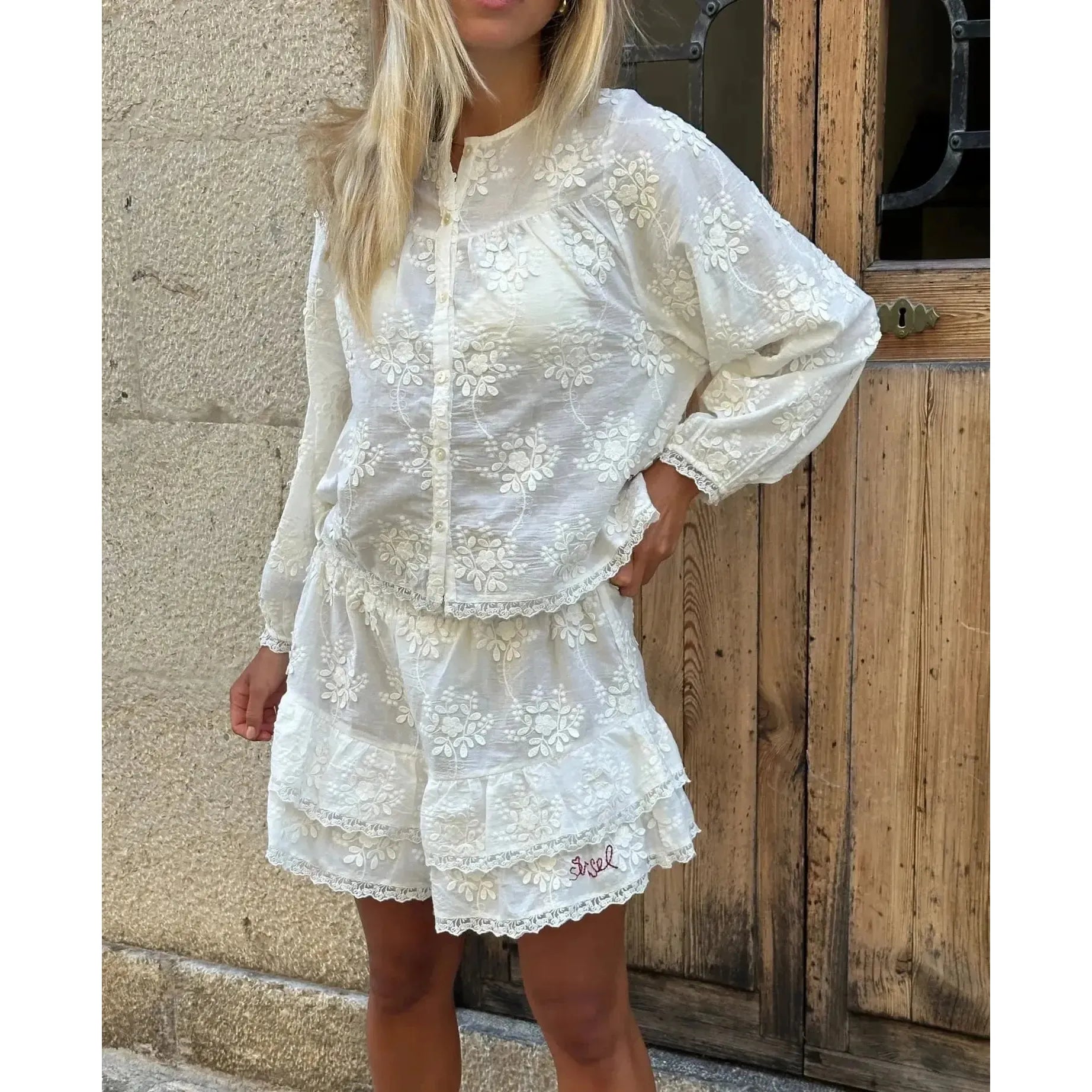 Sissel Edelbo, Delphine Top, Off White-Sissel Edelbo-Minlillebutik.dk