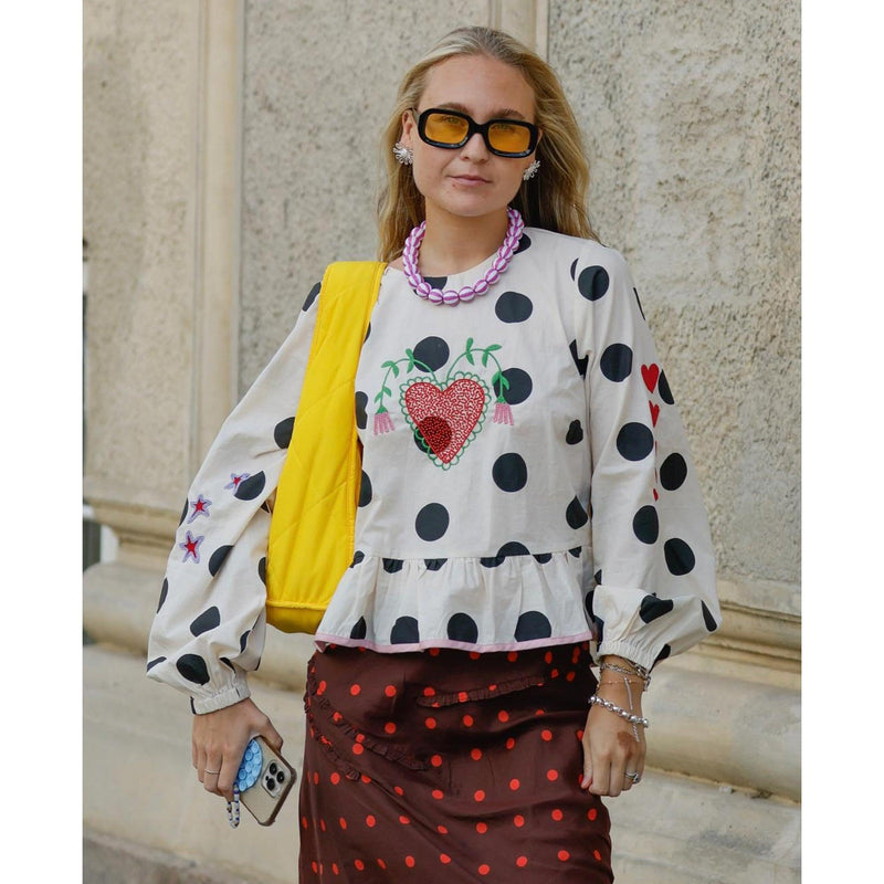 Sissel Edelbo, Diana Top, Black Dot-Sissel Edelbo-Minlillebutik.dk