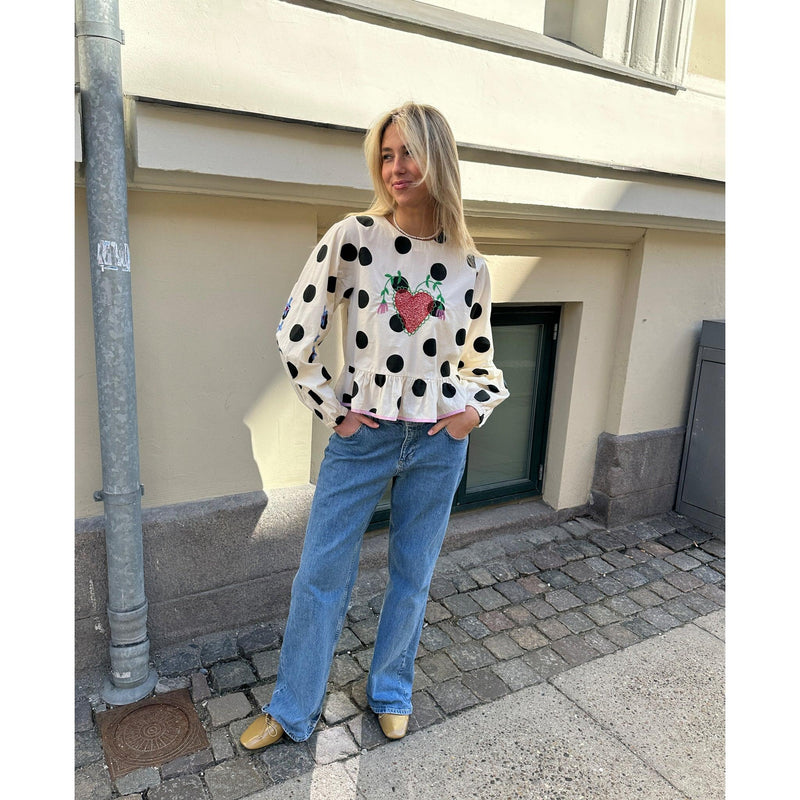 Sissel Edelbo, Diana Top, Black Dot-Sissel Edelbo-Minlillebutik.dk